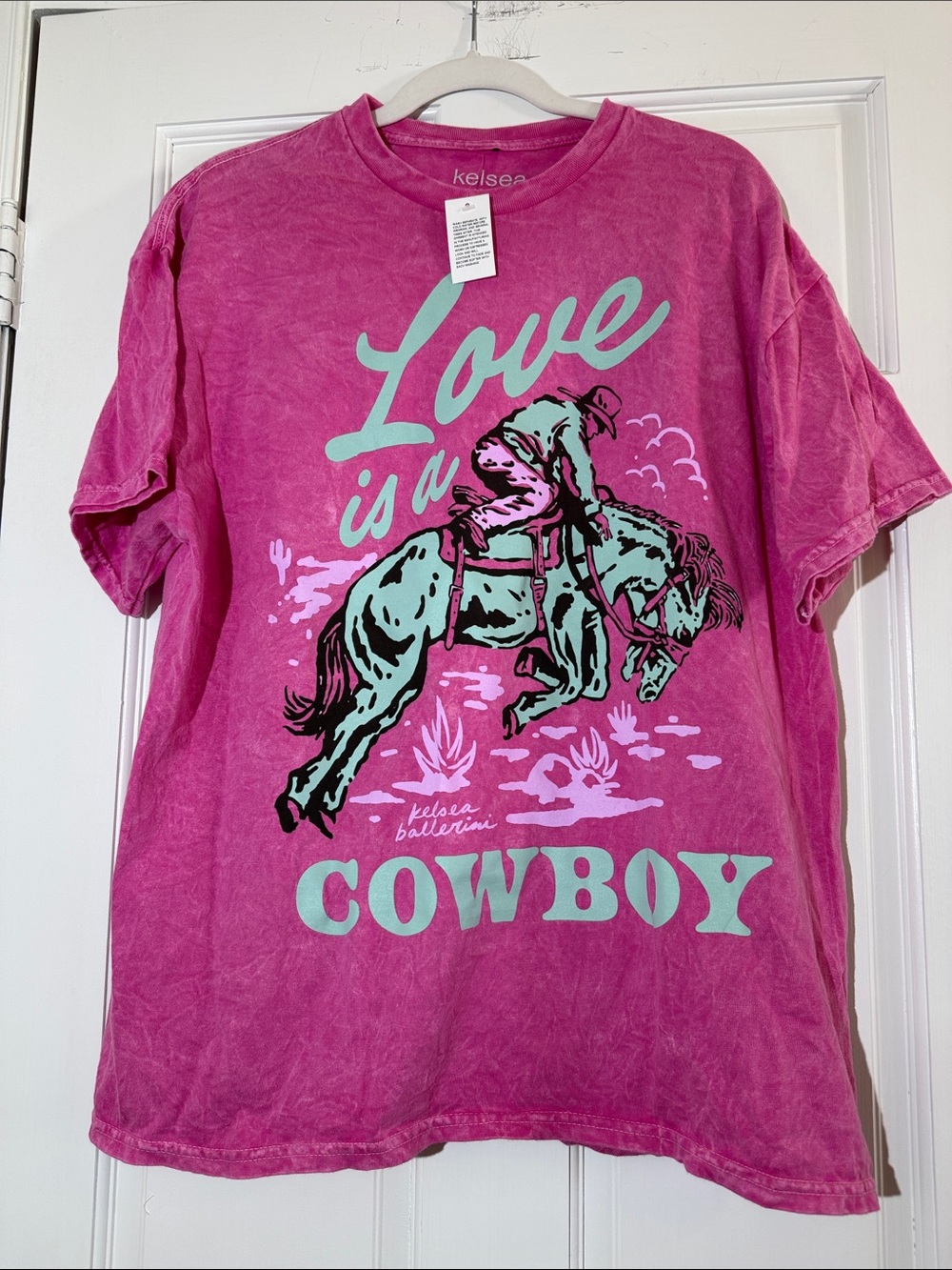 Kelsea Ballerini "Love Is A Cowboy" Graphic Tee - Pink Wash